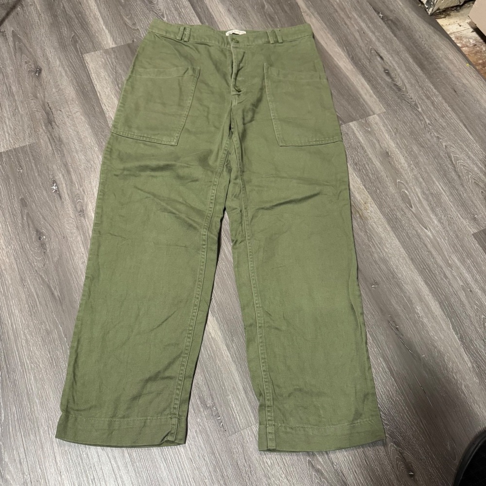 Urban Outfitters Olive Green Wide Leg Crop Utility Pants US 8 UK 12 OB1098094